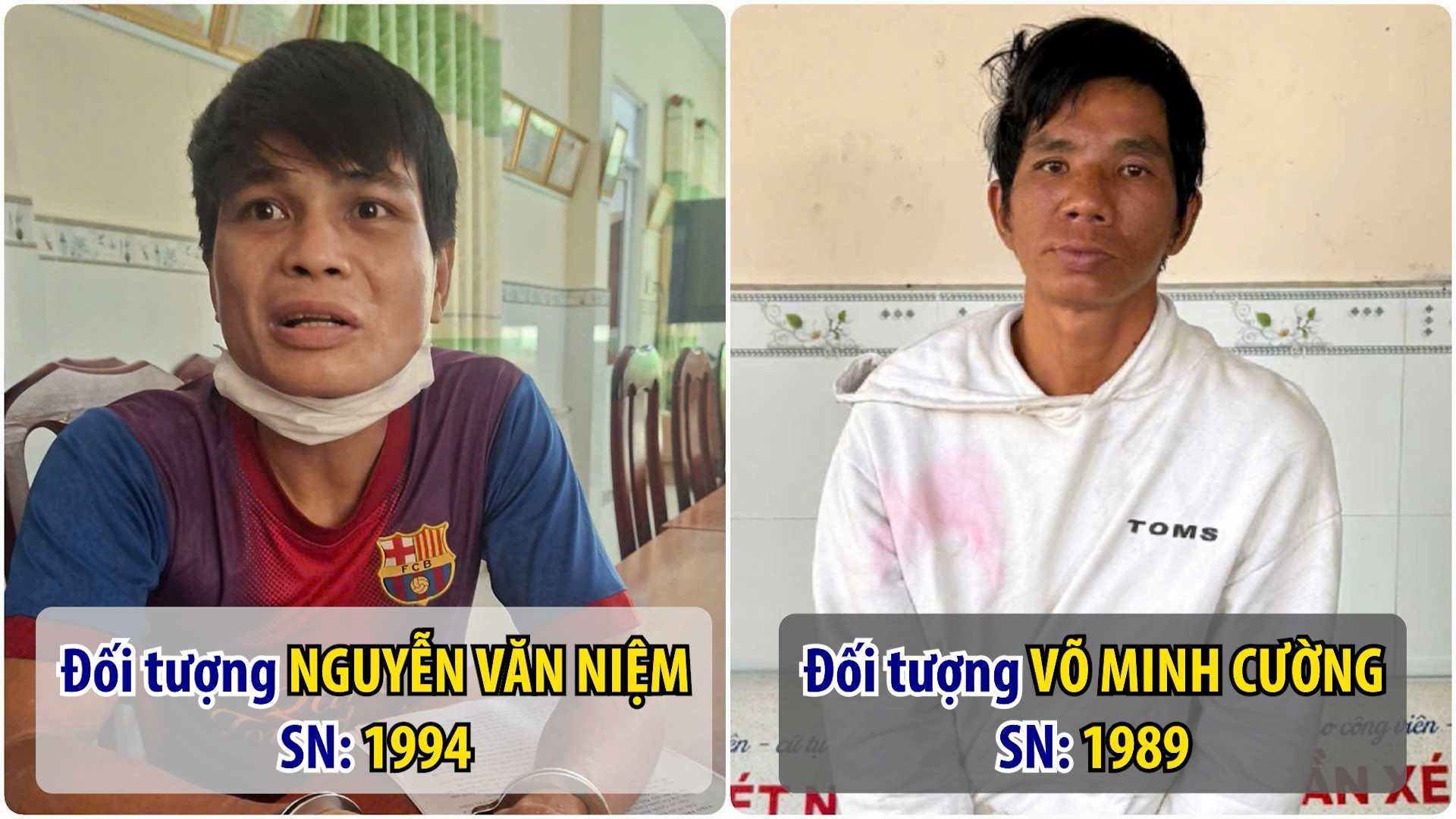 2 đối tượng bị bắt giữ. Ảnh: Công an Cần Thơ