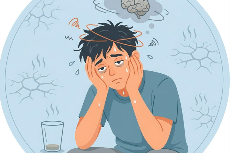 Dehydration can significantly affect mental health. Graphics: Thien Nhan