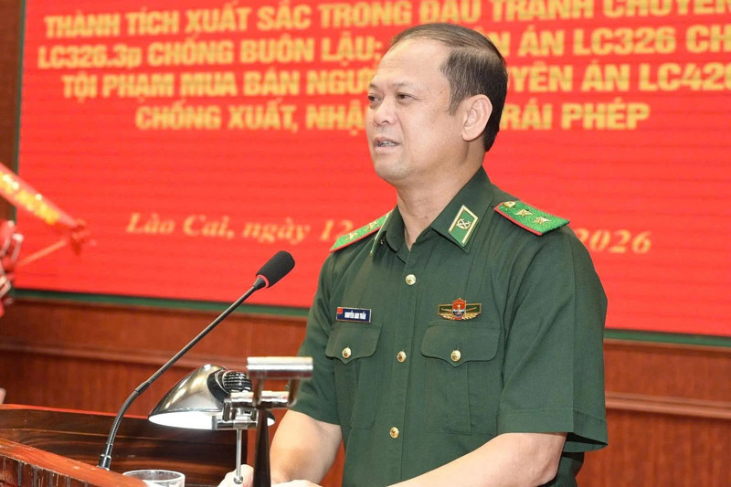 Trung tướng Nguyễn Anh Tuấn, Chính ủy BĐBP phát biểu tại lễ trao thưởng. Ảnh: Lan Hương 