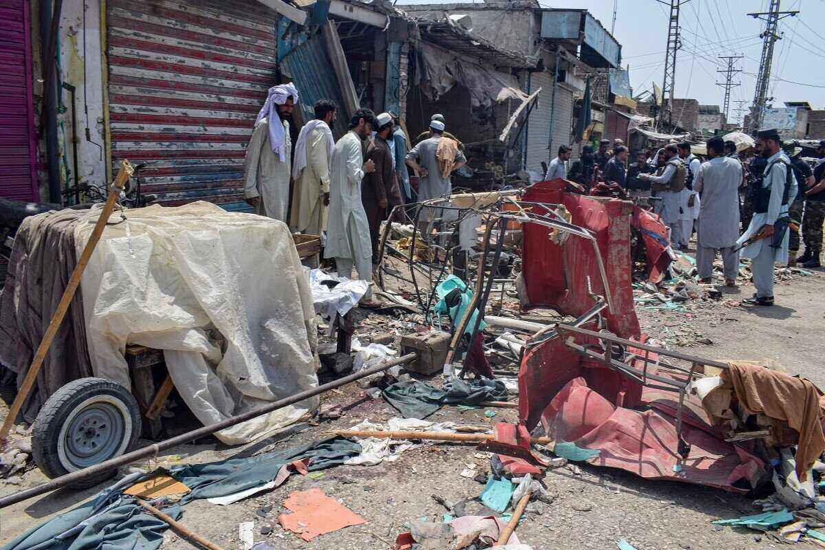 Scene of the explosion in Pakistan on December 12. Photo: AFP