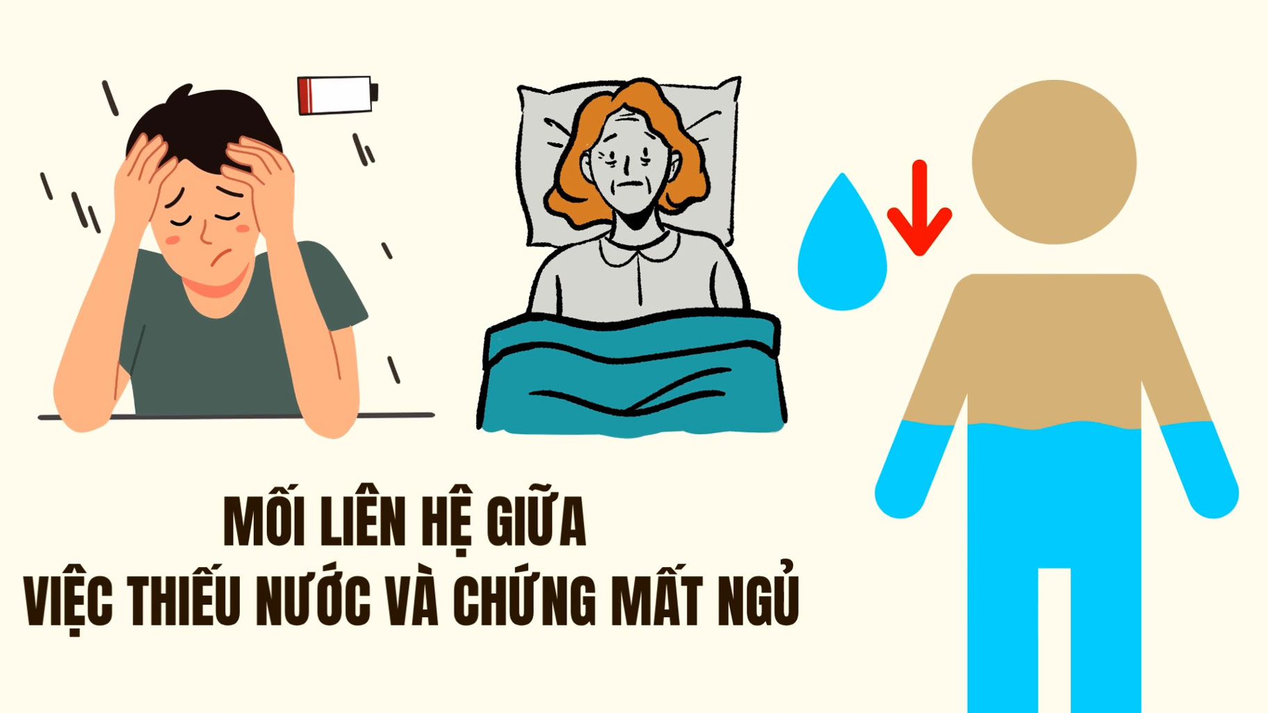 Drinking enough water helps you prevent sleepless nights.