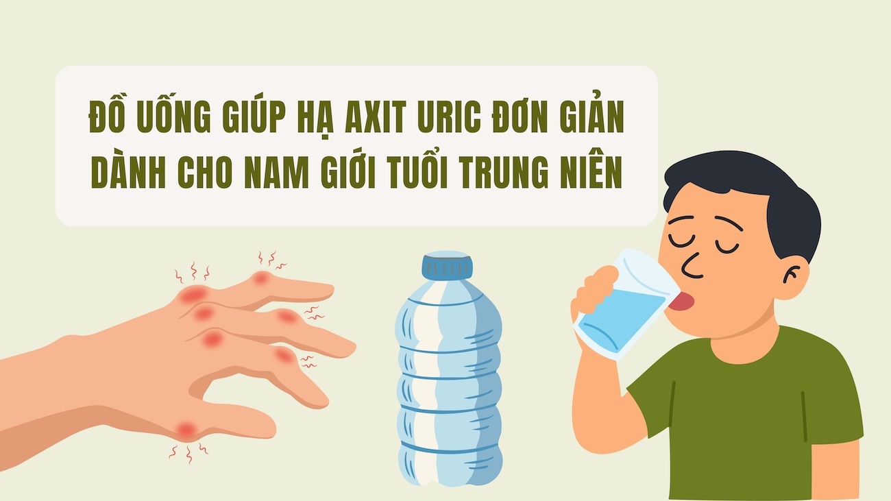 Simple drinks to lower uric acid for middle-aged men