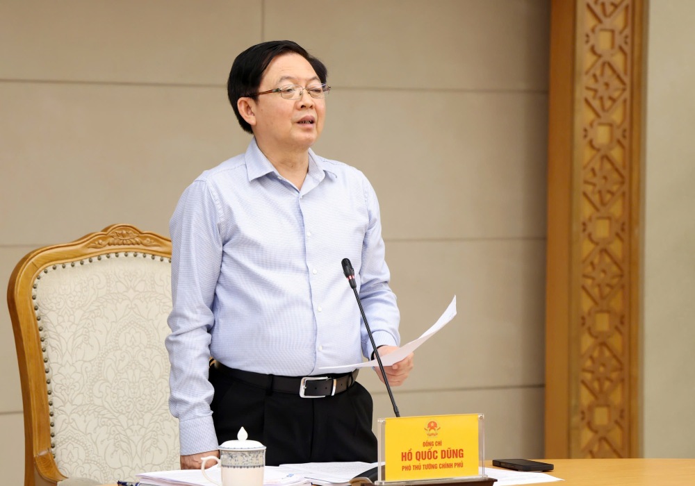 Member of the Party Central Committee, Deputy Prime Minister Ho Quoc Dung requested to clearly stipulate the responsibilities of enterprises in complying with environmental standards and regulations when implementing projects. Photo: VGP