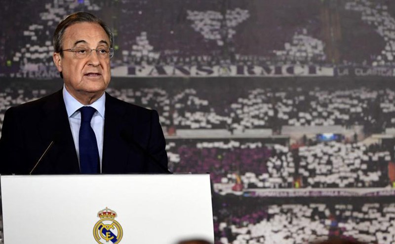 Florentino Perez just had a shocking press conference with many shocking statements. Photo: AFP