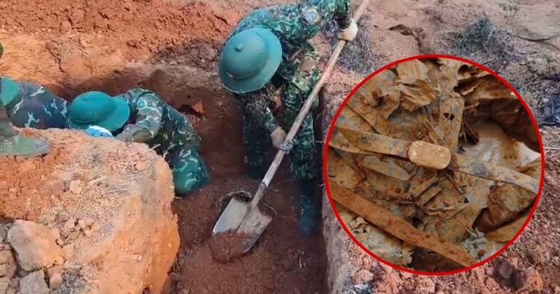 Phát hiện di hài liệt sĩ cùng thắt lưng nữ tại khe núi Cha Ly