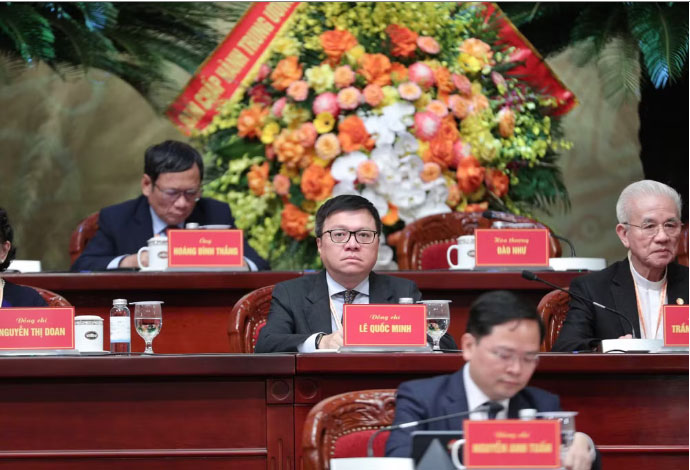 Chairman of the Vietnam Journalists Association Le Quoc Minh at the 11th National Congress of the Vietnam Fatherland Front. Photo: Cong Luan Newspaper