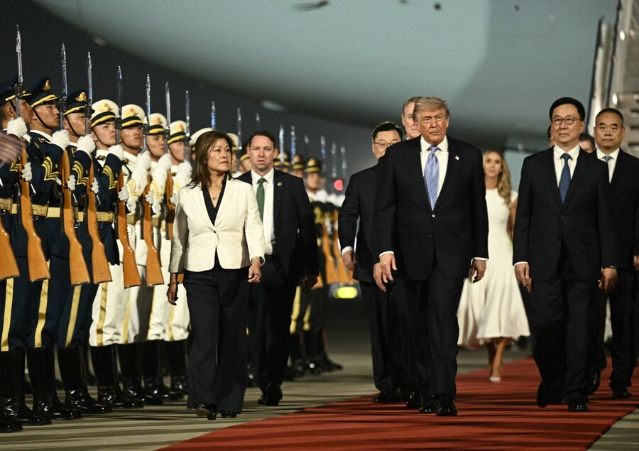 5月13日の北京でのドナルド・トランプ大統領の歓迎式典。写真:AFP