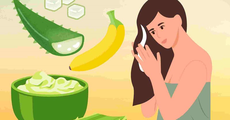 Cách tự làm mặt nạ tóc từ chuối và nha đam