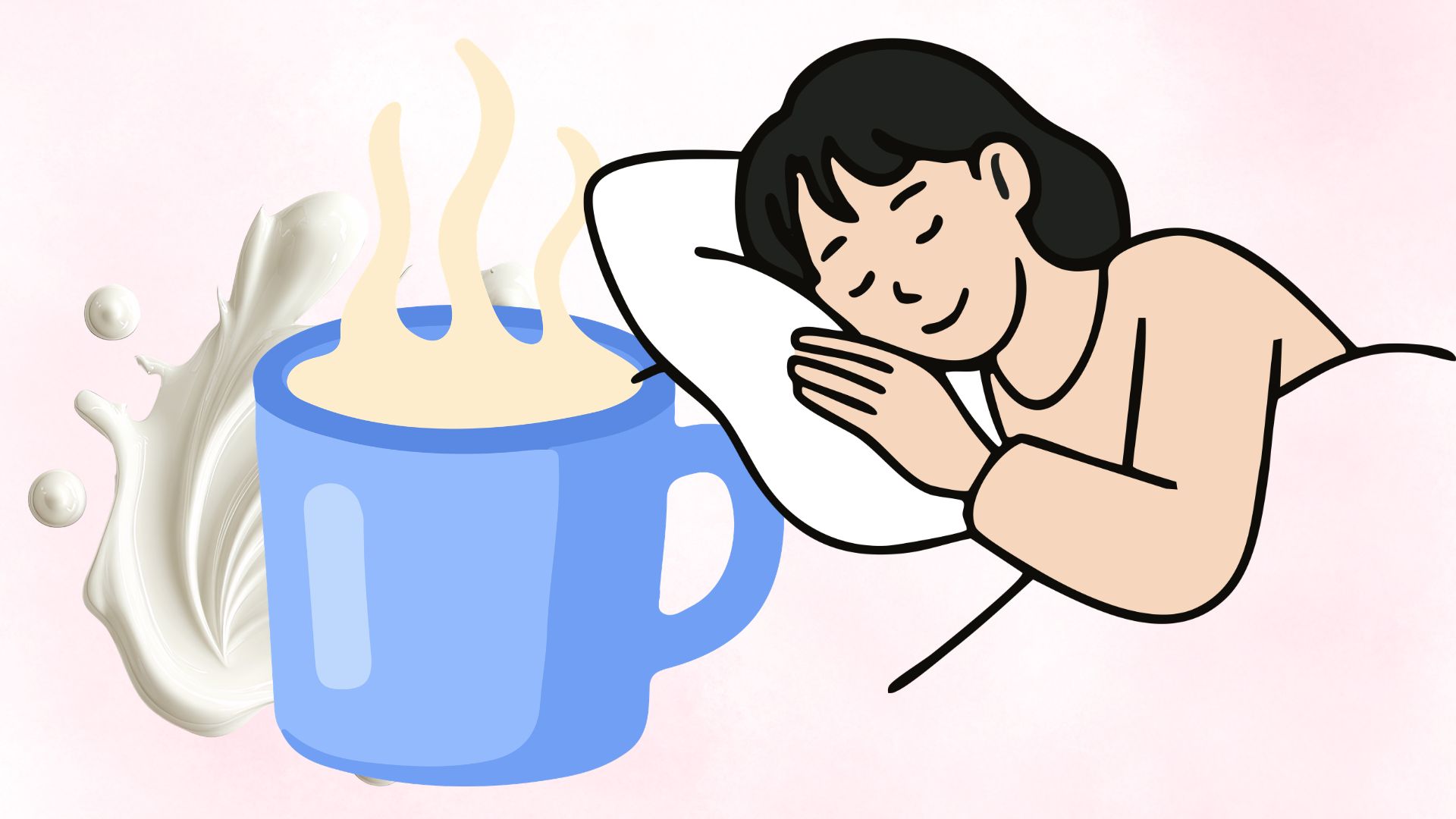 Drinking warm milk helps support sleep. Graphics: Thanh Thanh