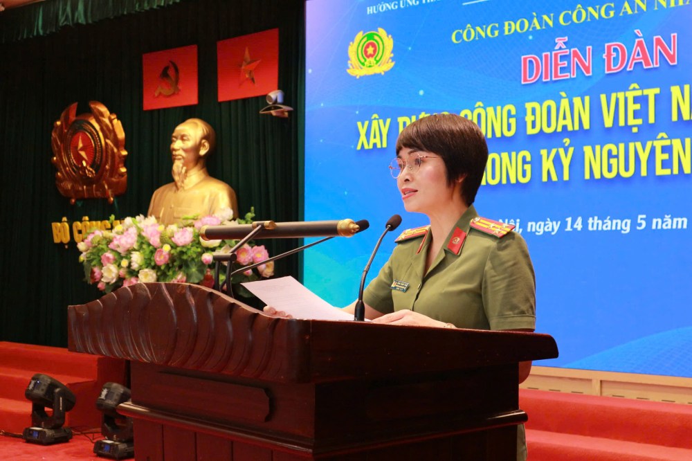 Theo Thượng tá Công Thanh Thảo, diễn đàn “Đoàn viên góp ý xây dựng Công đoàn Việt Nam trong kỷ nguyên mới” là hoạt động thiết thực của Công đoàn CAND hướng tới Đại hội XIV Công đoàn Việt Nam. Ảnh: Quỳnh Chi