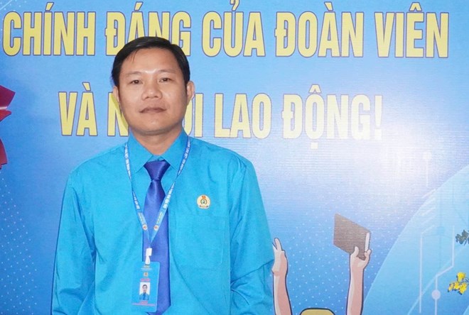 Ông Lê Văn Bình - Chủ tịch Công đoàn cơ sở Công ty TNHH Saitex International Đồng Nai. Ảnh: HAC