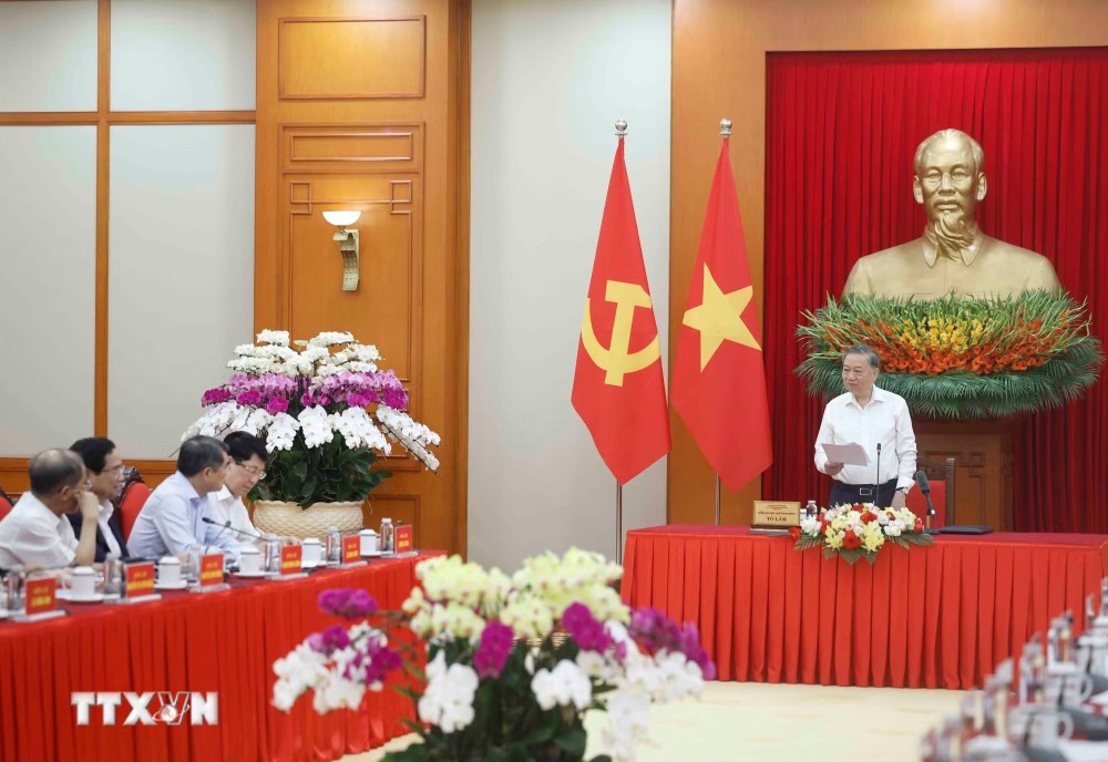 Tổng Bí thư, Chủ tịch nước Tô Lâm phát biểu tại phiên họp. Ảnh: TTXVN
