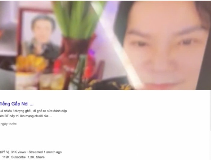 A YouTuber caused controversy when making many inappropriate statements about artists. Photo: Clip cut.