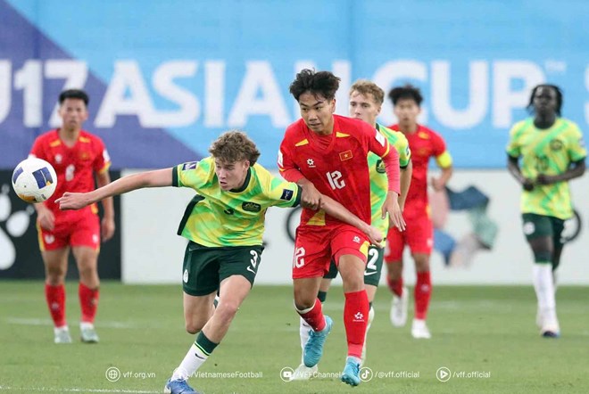U17ベトナム代表、U17アジア選手権2026準々決勝でU17オーストラリア代表と対戦。写真:VFF