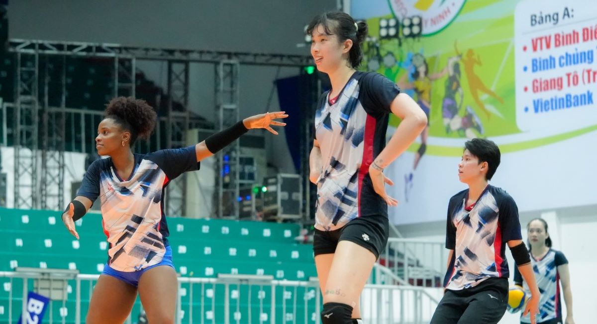 VTV Binh Dien Long An fights against Jiangsu at VTV9 Cup 2026. Photo: VTV Binh Dien Long An