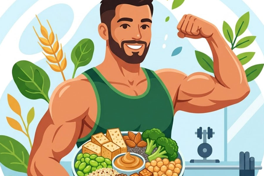 Protein-rich foods for vegans who want to build muscle. Graphics: Thien Nhan