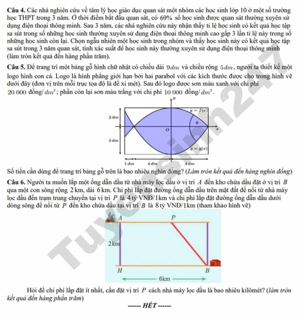 Đề ôn tập thi thử tốt nghiệp THPT 2026 môn Toán - THPT Nguyễn Thị Diệu (Sở GDĐT TPHCM). Ảnh: Tuyensinh247  