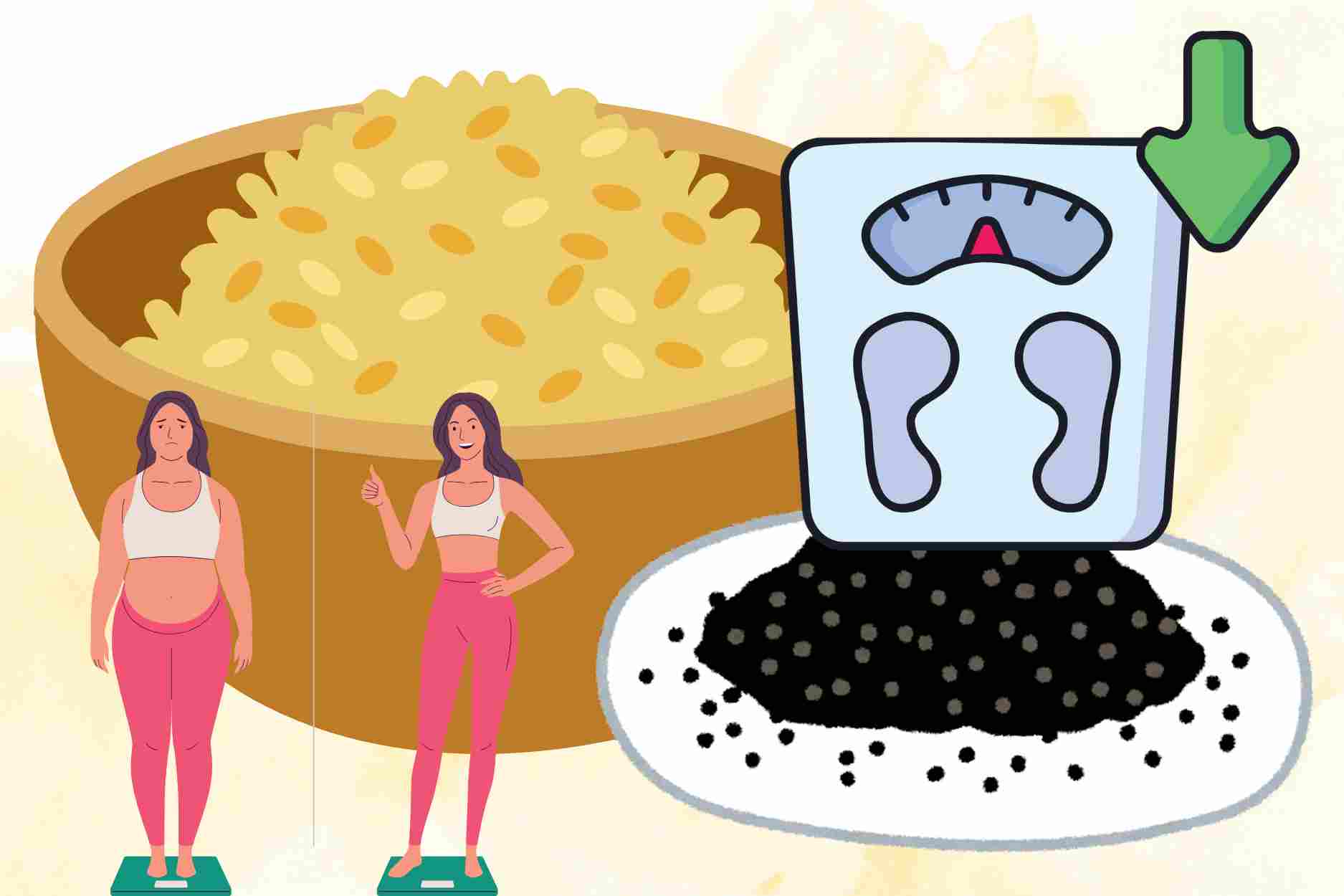 Notes when losing weight with brown rice and sesame salt