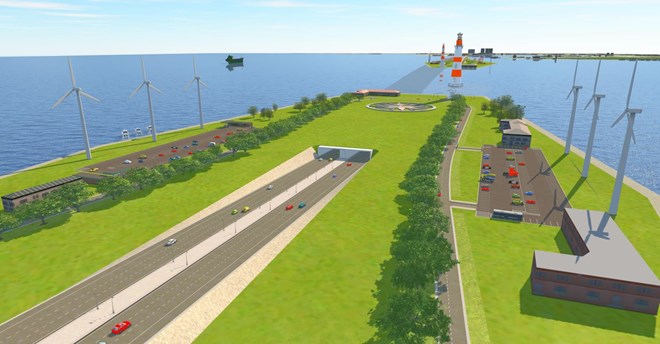 Underwater tunnel on the Can Gio - Vung Tau sea route. Photo: Vingroup