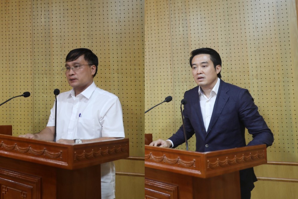 Transferring and appointing Mr. Phan Van Trong (left) and Mr. Tran Anh Tuan to hold the positions of Assistant Member of the Politburo, Secretary of the Government Party Committee, Prime Minister Le Minh Hung. Photo: VGP