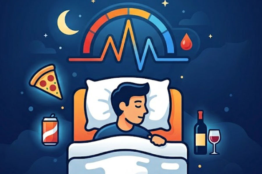 Evening habits that can cause blood sugar fluctuations during sleep. Graphics: Thien Nhan