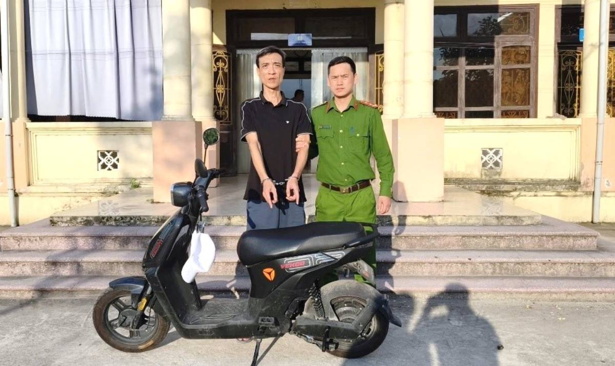 Le suspect Nguyễn Kim Đoàn au poste de police. Photo: Police de Ninh Bình