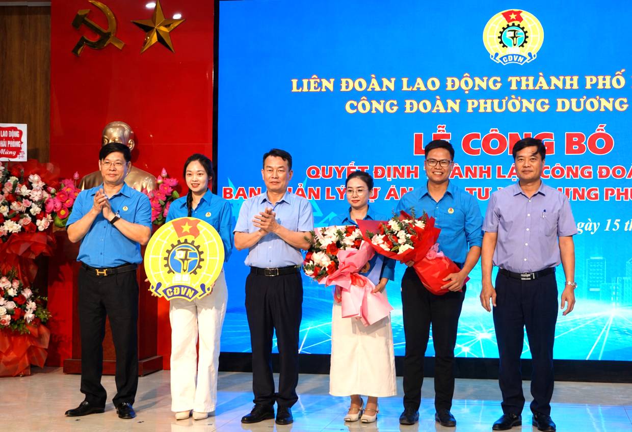 Establishment of the Trade Union of the Construction Investment Project Management Board of Duong Kinh ward. Photo: Mai Dung
