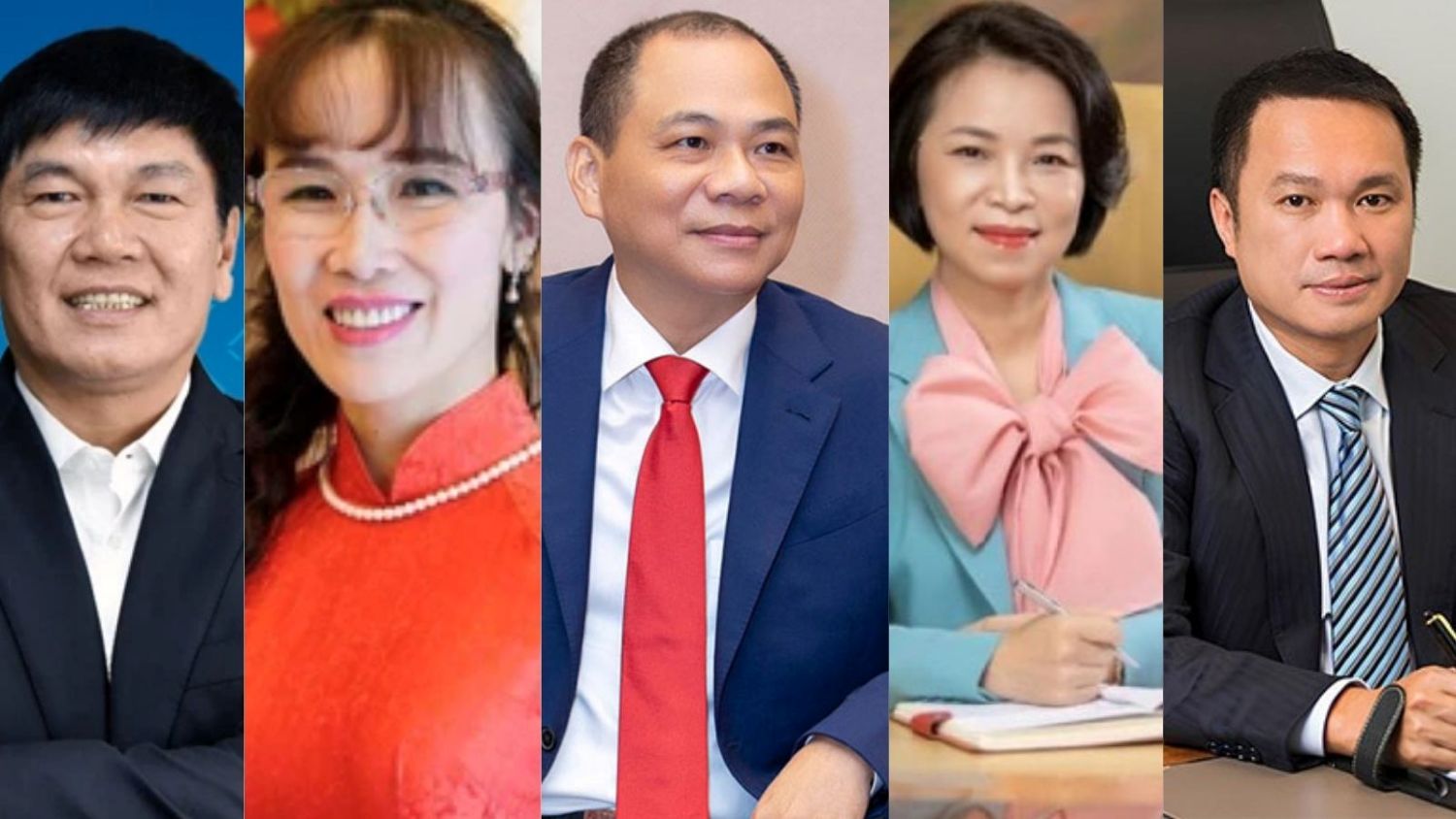 Portraits of the richest billionaires in Vietnam, in which Mr. Pham Nhat Vuong leads. Graphics: Minh Huy