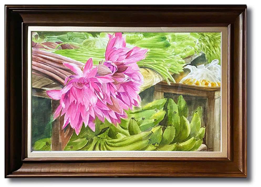  “Tôi cảm nhận sâu sắc những điều giản dị nhưng thanh bình của đời sống quê nhà. Từ đó, tôi muốn nắm bắt những khoảnh khắc ấy bằng hội họa màu nước”, anh nói.  