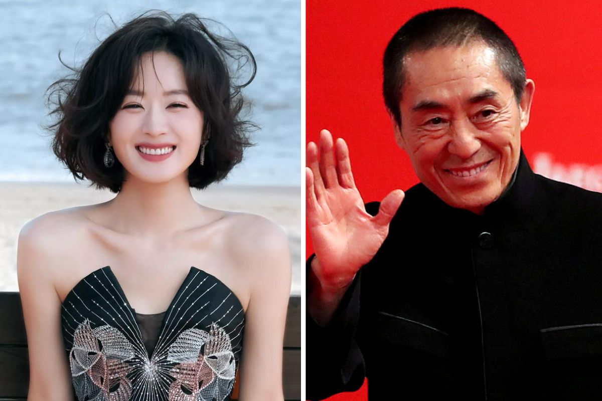 Actor Zhao Liying and director Zhang Yimou. Photo: Xinhua
