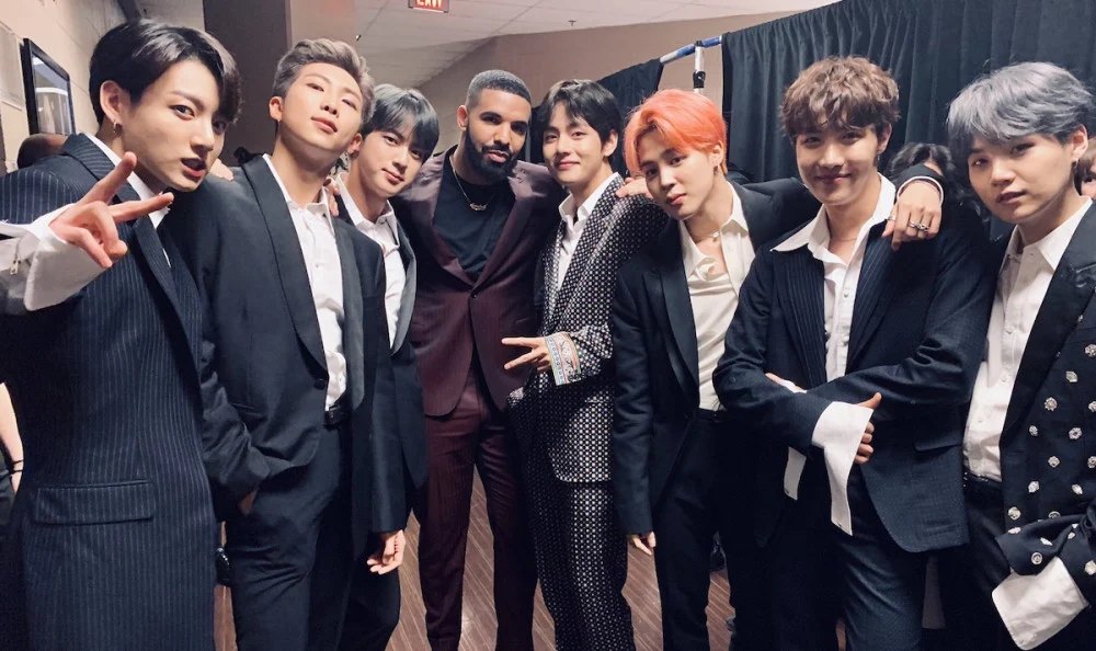 Drake and BTS. Photo: Lotte