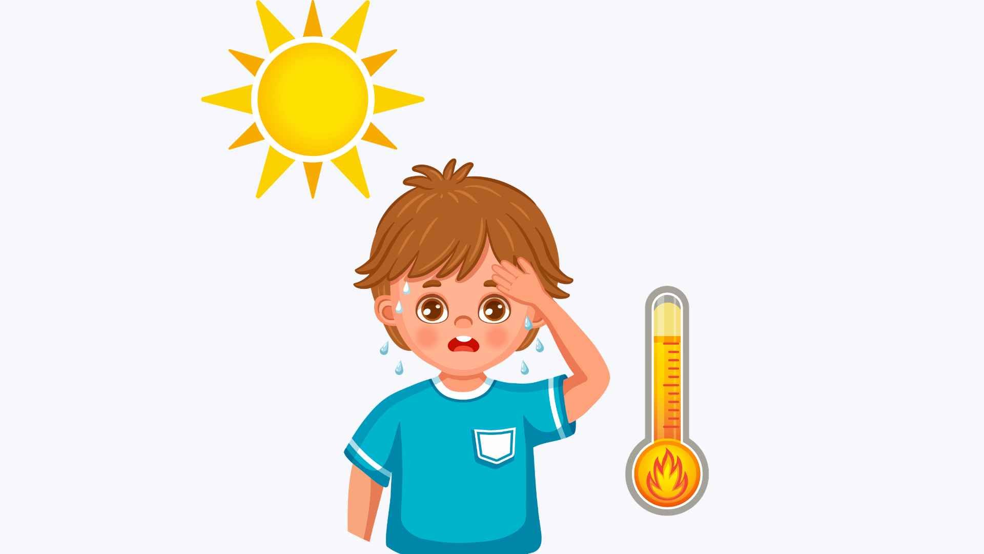 Taking care of children in hot weather seems simple, but many families do wrong, making their children exhausted. Graphic photo: Hoang Loc.