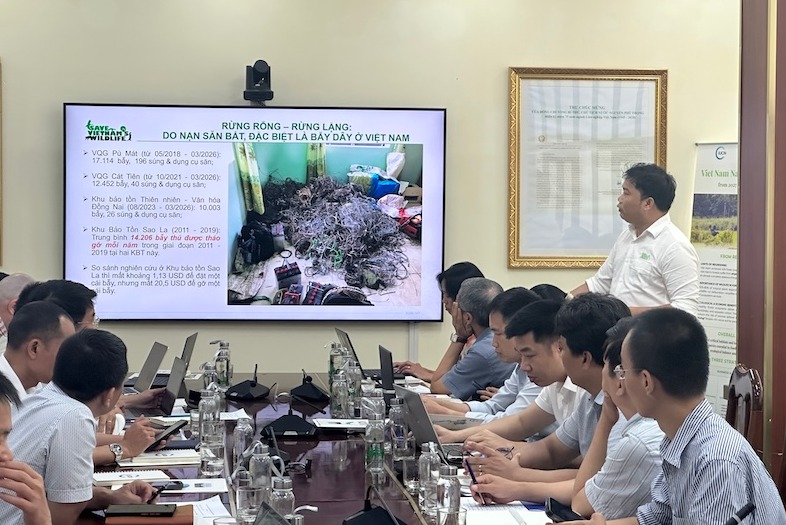 Ông Nguyễn Văn Thái - Giám đốc Trung tâm SVW trình bày tham luận tại cuộc họp. Ảnh: Thùy Anh