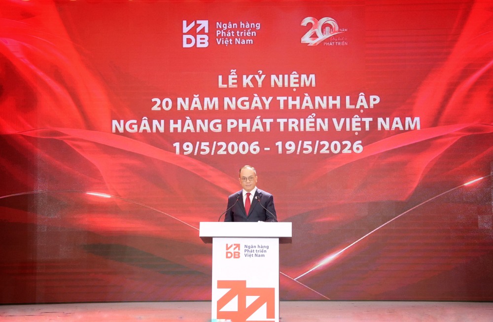 Ông Lê Văn Hoan - Chủ tịch VDB phát biểu tại buổi lễ. Ảnh: VGP 