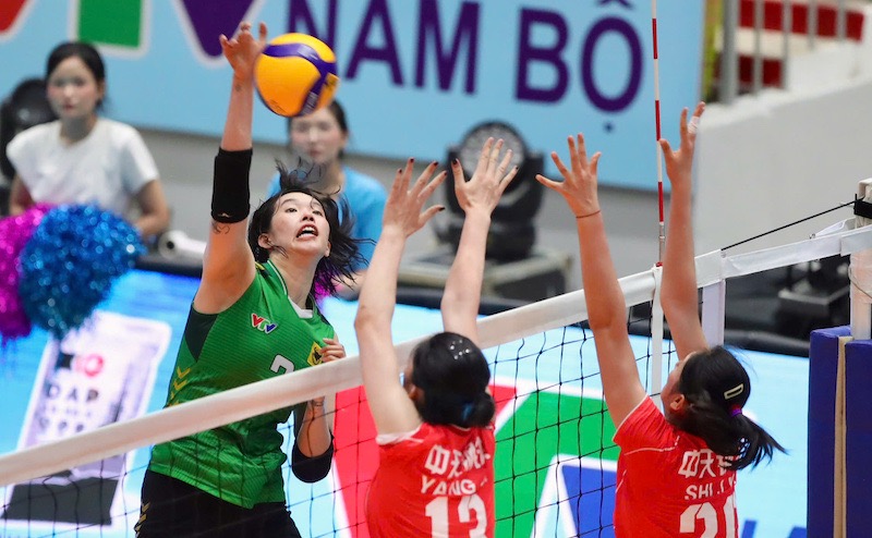 VTV Binh Dien Long An meets Vietinbank at the VTV9 Cup - Binh Dien 2026 volleyball tournament. Photo: VFV