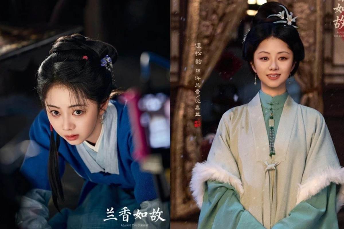 Hai tạo hình mới nhất của Đàm Tùng Vận trong phim Lan Hương như cố. Ảnh: Weibo.