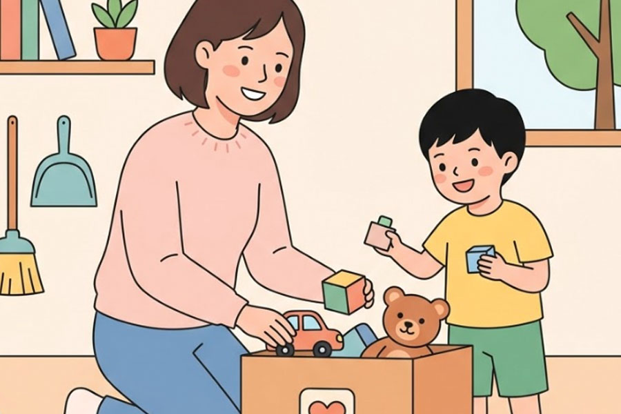 Criar niños responsables comienza con pequeñas cosas cotidianas. Gráfico: Thien Nhan