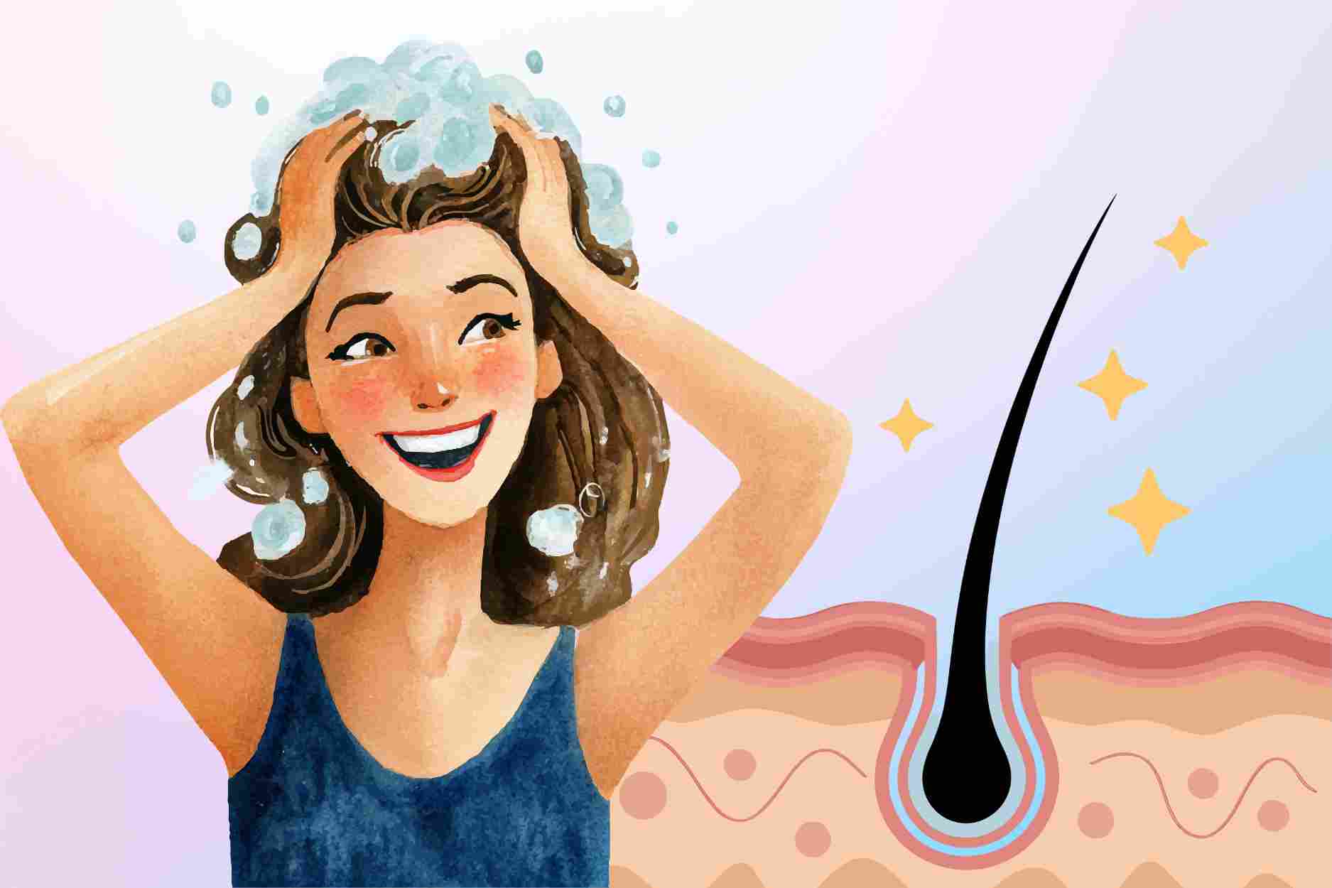Les étapes pour se laver les cheveux pour les rendre plus propres et plus sains