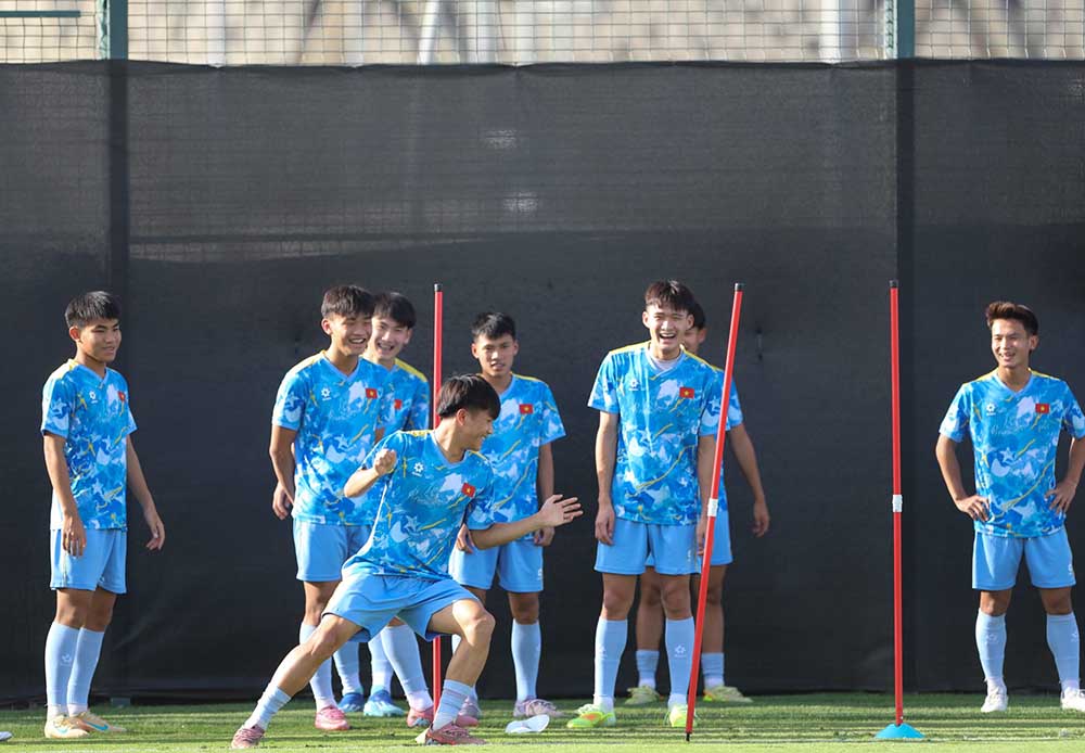 U17 Việt Nam hoàn tất những bước chuẩn bị cuối cùng cho vòng tứ kết U17 châu Á 2026. Ảnh: VFF