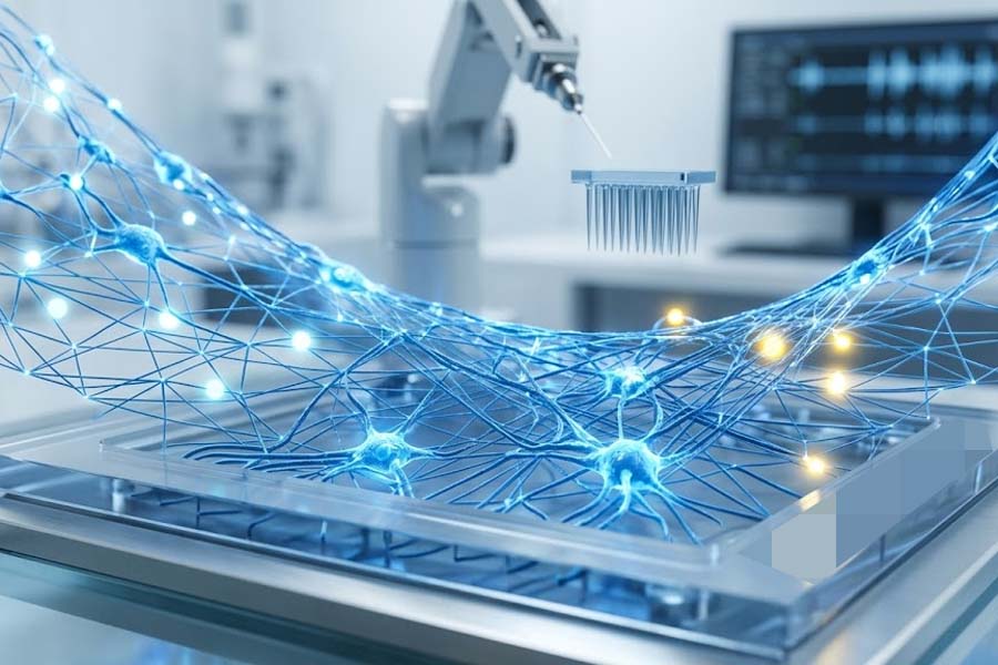 Scientists create 3D computing devices using living neurons. Graphics: Cat Tien