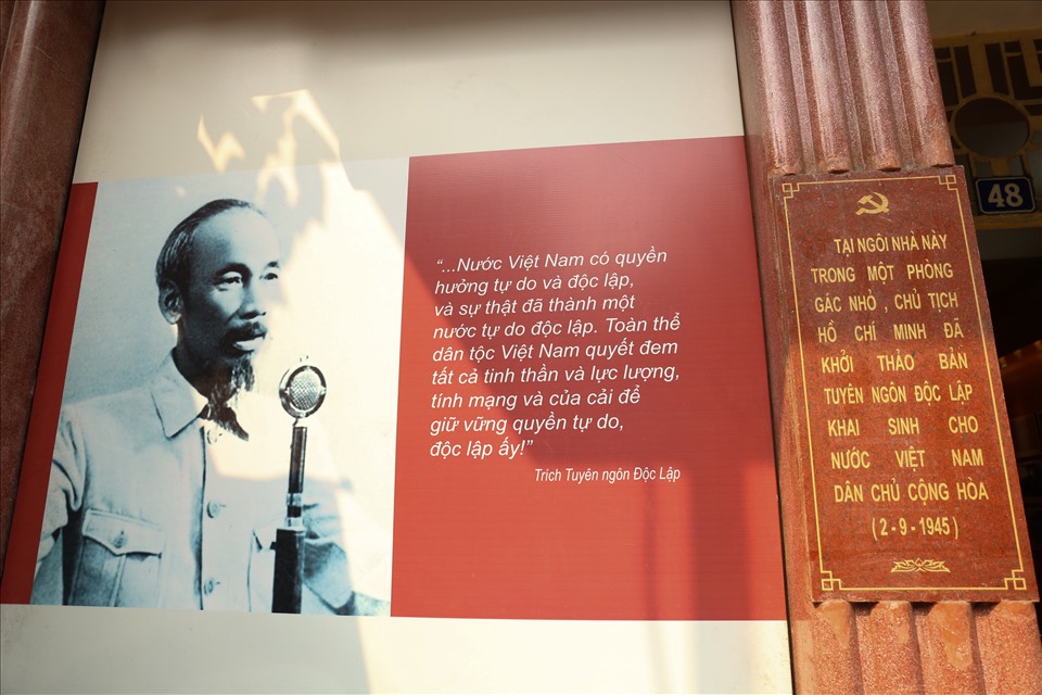 Di tích lịch sử 48 Hàng Ngang (Hà Nội), nơi Chủ tịch Hồ Chí Minh viết Tuyên ngôn độc lập. Ảnh: Phương Anh