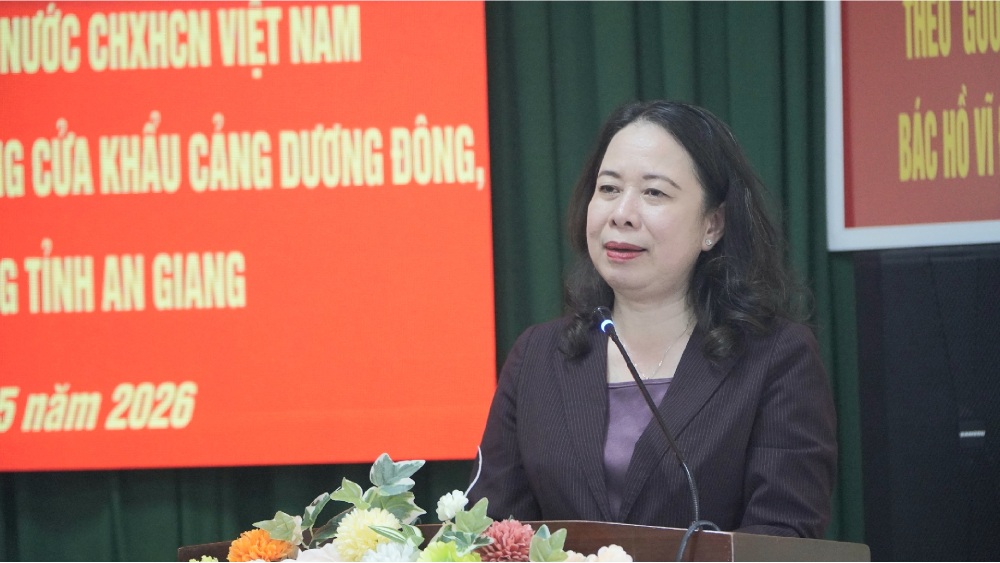 Phó Chủ tịch nước Võ Thị Ánh Xuân phát biểu tại buổi làm việc. Ảnh: Nguyên Anh