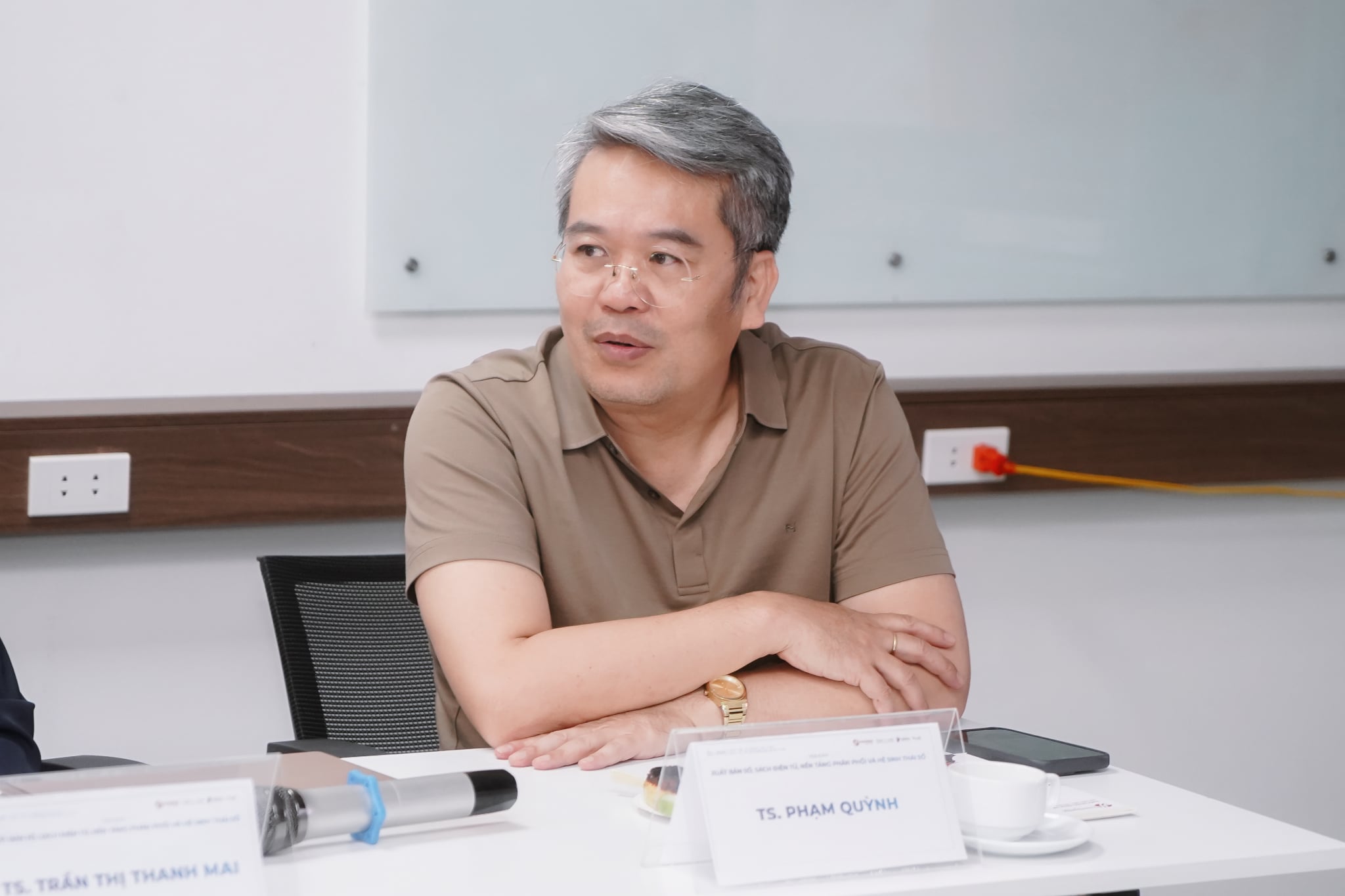 TS Phạm Quỳnh, Phó Tổng Biên tập Nhà xuất bản Giáo dục Việt Nam phát biểu tại sự kiện. Ảnh: BTC