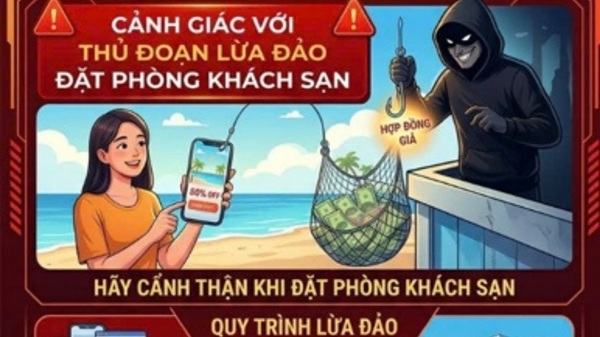 Công an Hà Nội cảnh báo giả mạo fanpage khách sạn để lừa đảo. Nguồn CAHN