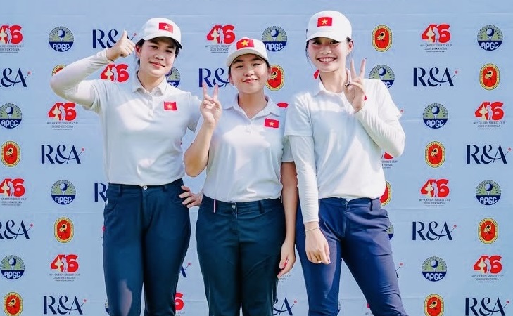 Vietnamese women's golf team ranked 8th in Indonesia this time. Photo: VGA