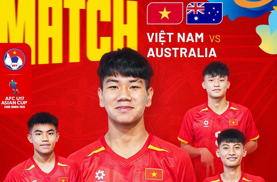 U17 Vietnam faces U17 Australia in the quarterfinals of the 2026 AFC U17 Championship. Photo: VFF