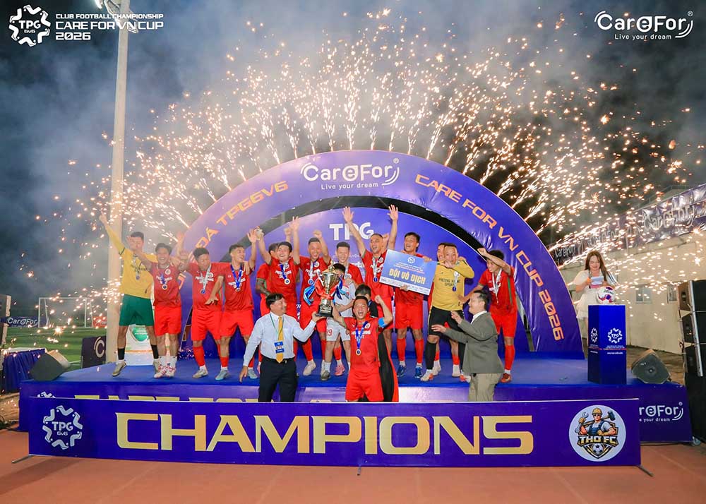 FC workers crowned champions of TPG6v6 - Care For Vietnam Cup 2026 Northern region. Photo: Vo Dan