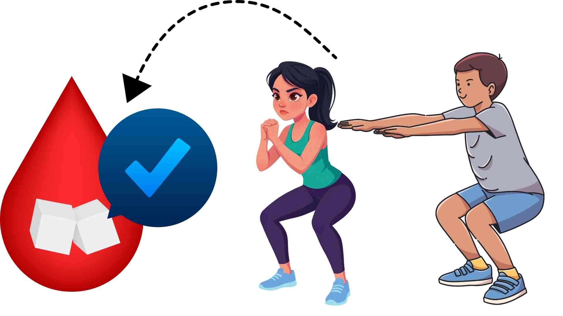 Squatting properly helps stabilize blood sugar. Graphics: Ha May