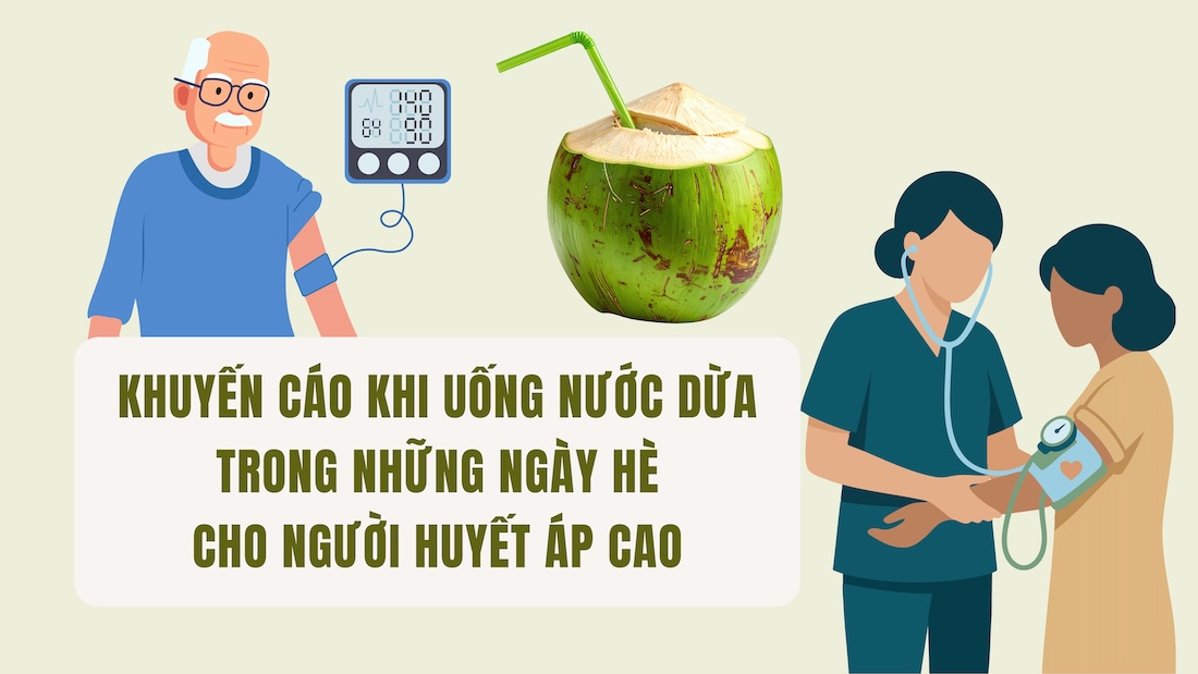 Recommendations when drinking coconut water in the summer days for people with high blood pressure
