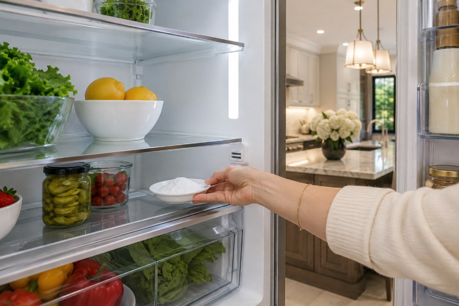 Baking soda refrigerator deodorizer